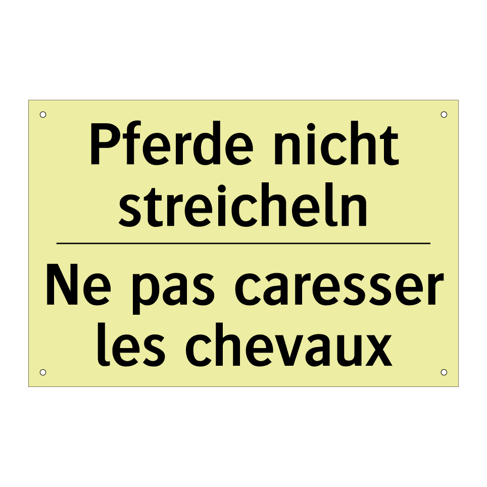 Pferde nicht streicheln - Ne pas caresser les chevaux