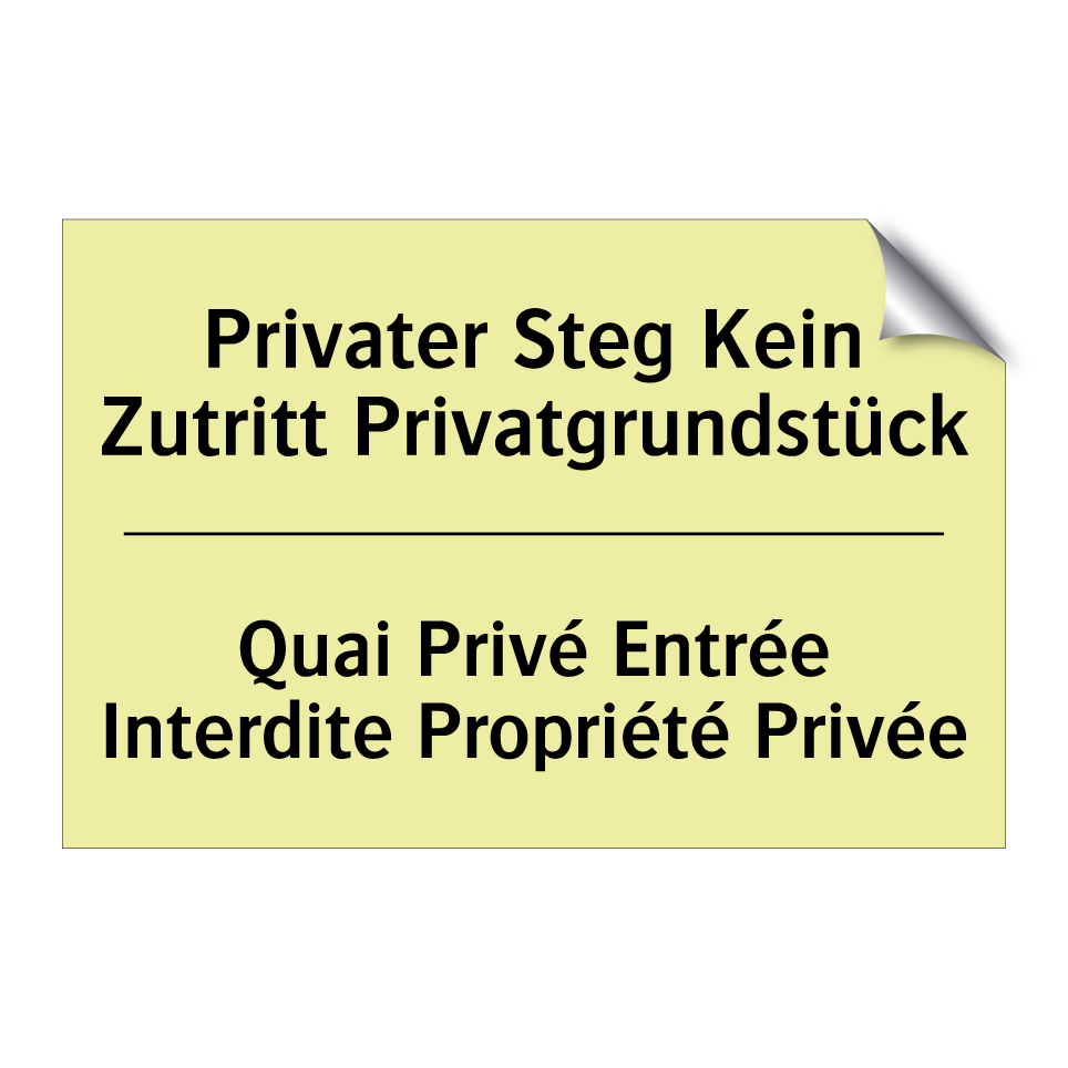 Privater Steg Kein Zutritt Privatgrundstück /.../ - Quai Privé Entrée Interdite Propriété /.../