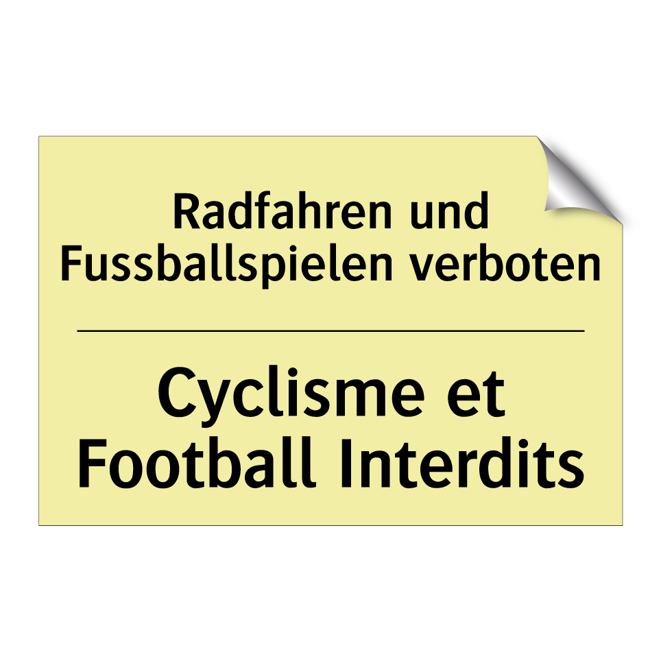 Radfahren und Fussballspielen /.../ - Cyclisme et Football Interdits
