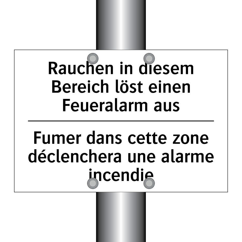 Rauchen in diesem Bereich löst /.../ - Fumer dans cette zone déclenchera /.../