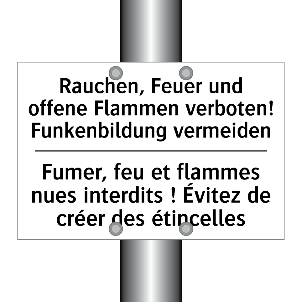 Rauchen, Feuer und offene Flammen /.../ - Fumer, feu et flammes nues interdits /.../
