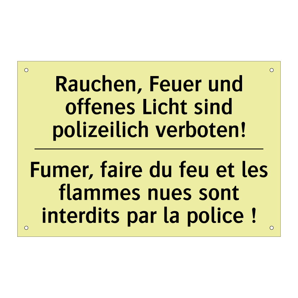 Rauchen, Feuer und offenes Licht /.../ - Fumer, faire du feu et les flammes /.../