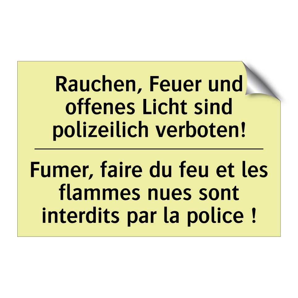 Rauchen, Feuer und offenes Licht /.../ - Fumer, faire du feu et les flammes /.../