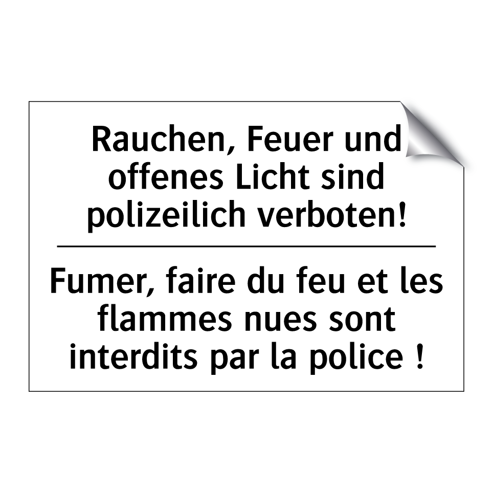 Rauchen, Feuer und offenes Licht /.../ - Fumer, faire du feu et les flammes /.../