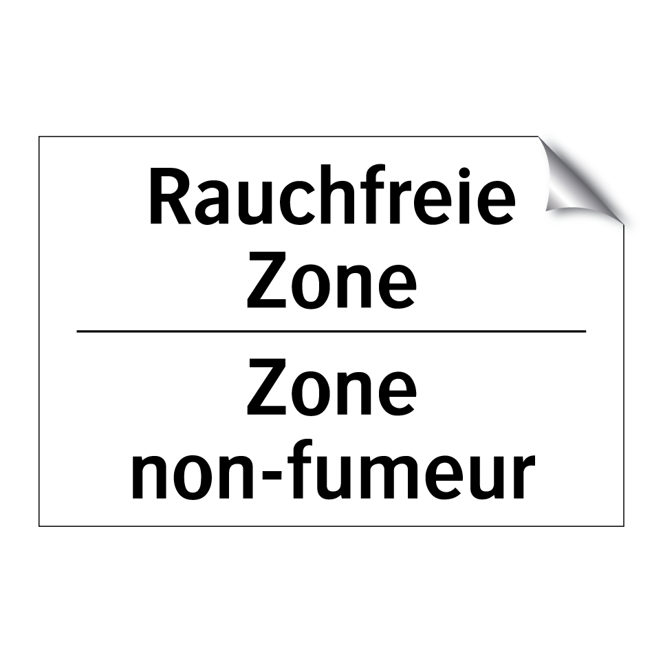 Rauchfreie Zone - Zone non-fumeur