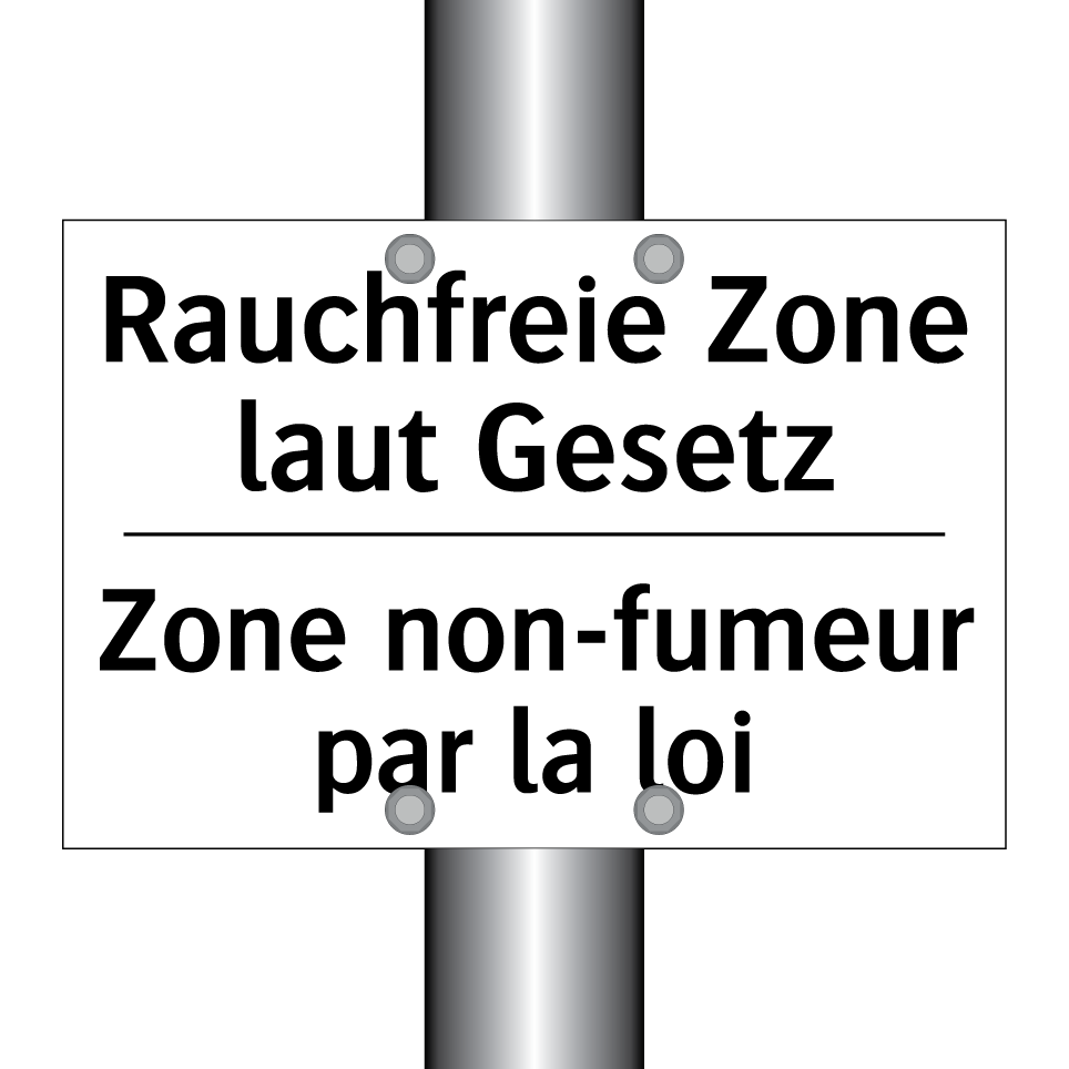 Rauchfreie Zone laut Gesetz - Zone non-fumeur par la loi