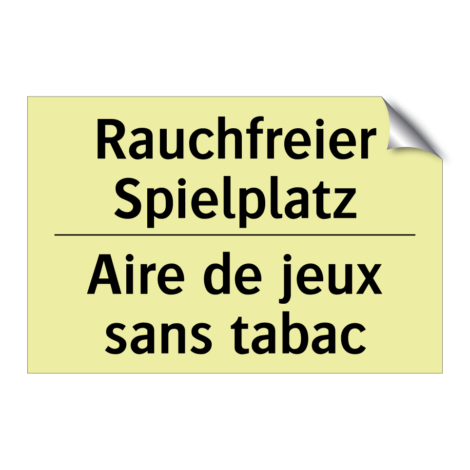 Rauchfreier Spielplatz - Aire de jeux sans tabac