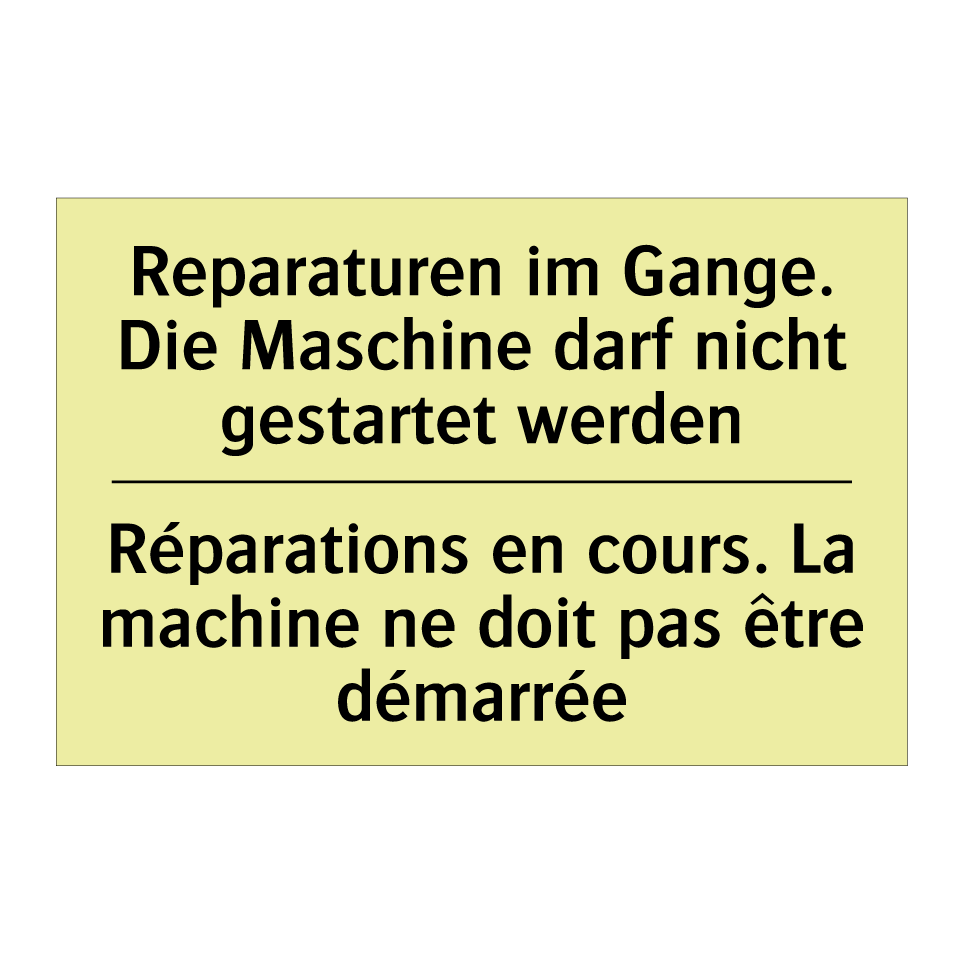 Reparaturen im Gange. Die Maschine /.../ - Réparations en cours. La machine /.../