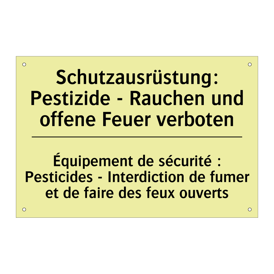 Schutzausrüstung: Pestizide - /.../ - Équipement de sécurité : Pesticides /.../