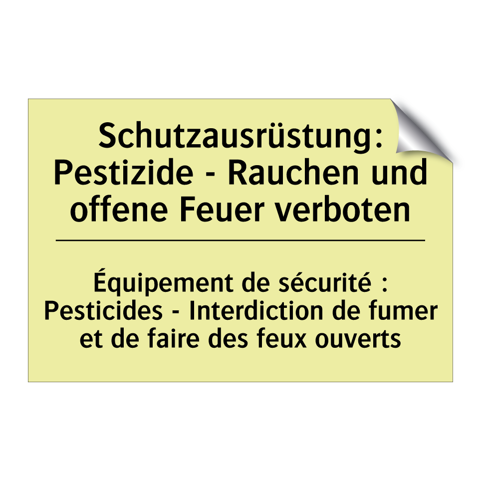 Schutzausrüstung: Pestizide - /.../ - Équipement de sécurité : Pesticides /.../