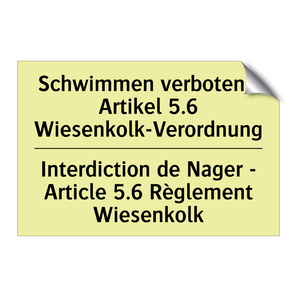 Schwimmen verboten - Artikel 5.6 /.../ - Interdiction de Nager - Article /.../