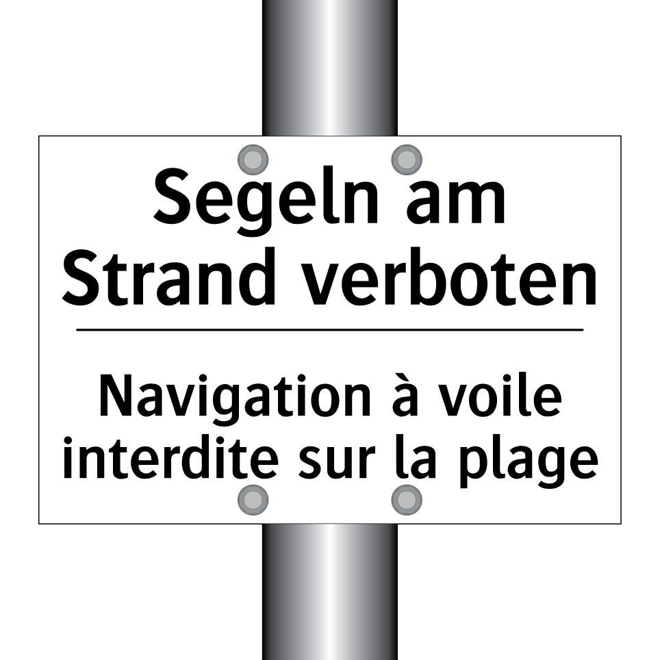 Segeln am Strand verboten - Navigation à voile interdite sur /.../