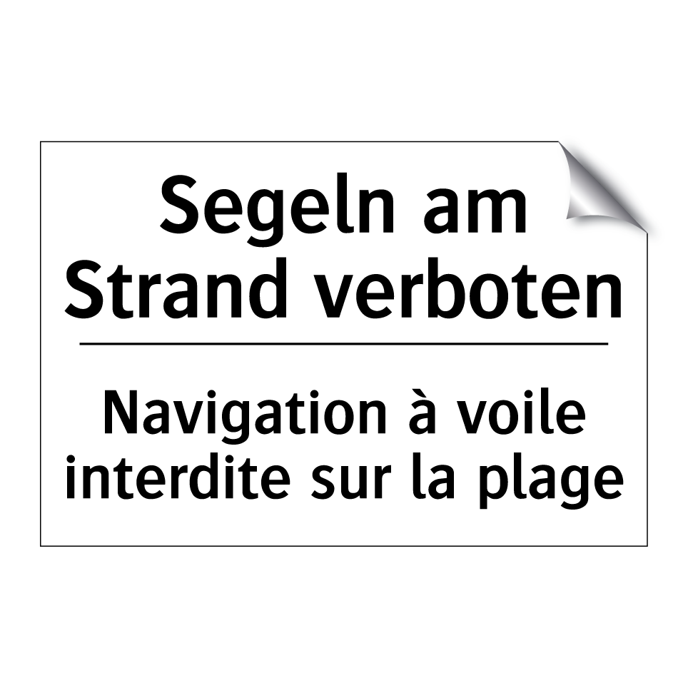 Segeln am Strand verboten - Navigation à voile interdite sur /.../