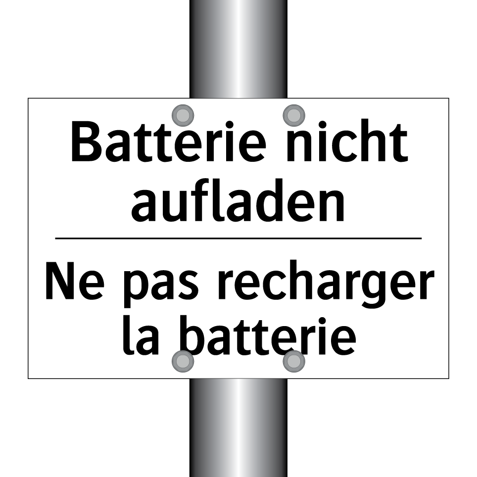 Batterie nicht aufladen - Ne pas recharger la batterie