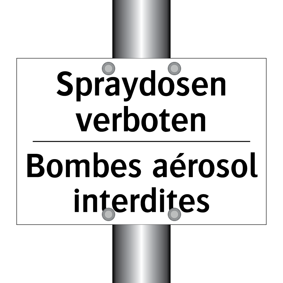 Spraydosen verboten - Bombes aérosol interdites