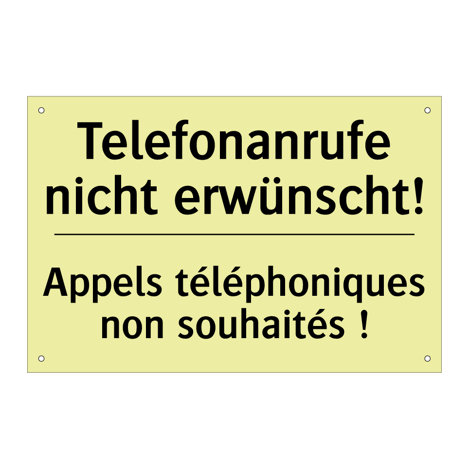 Telefonanrufe nicht erwünscht! - Appels téléphoniques non souhaités /.../