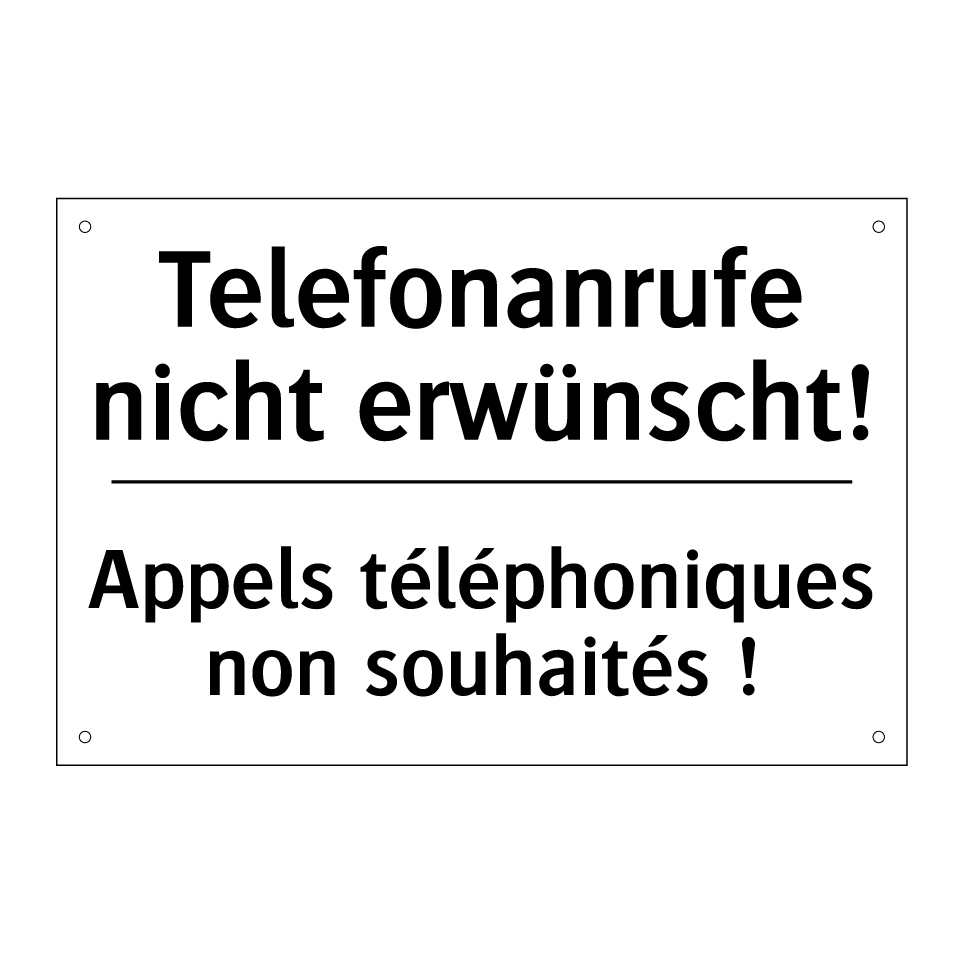 Telefonanrufe nicht erwünscht! - Appels téléphoniques non souhaités /.../