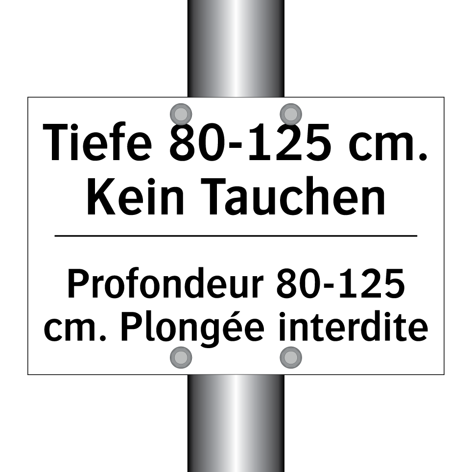 Tiefe 80-125 cm. Kein Tauchen - Profondeur 80-125 cm. Plongée /.../