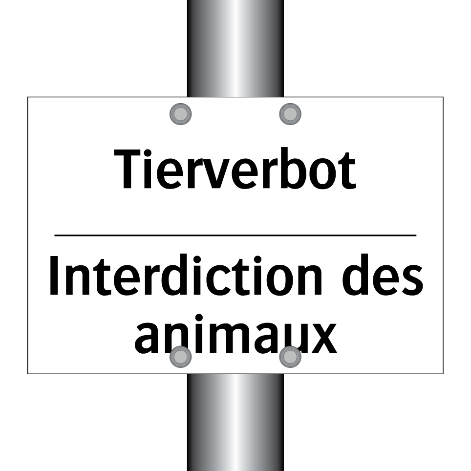 Tierverbot - Interdiction des animaux