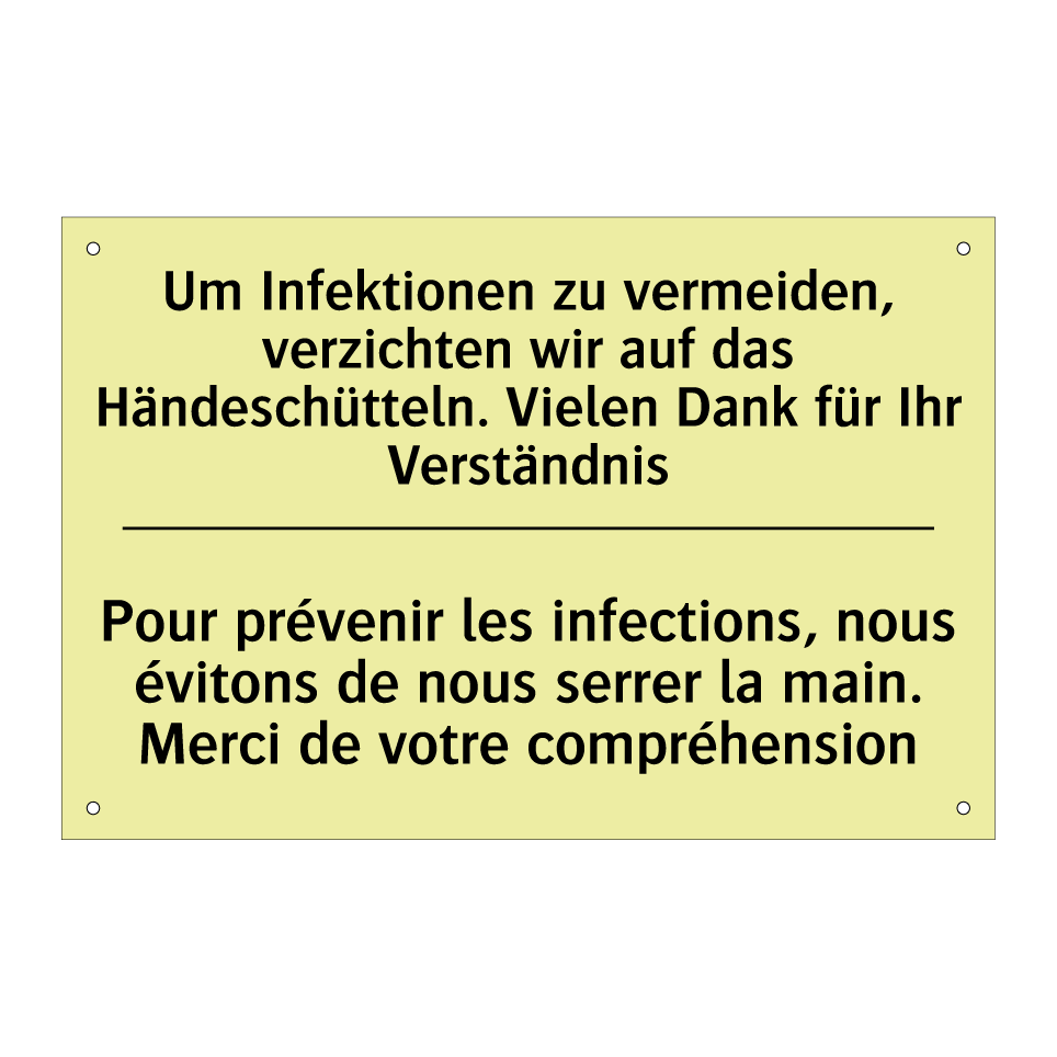 Um Infektionen zu vermeiden, verzichten /.../ - Pour prévenir les infections, /.../