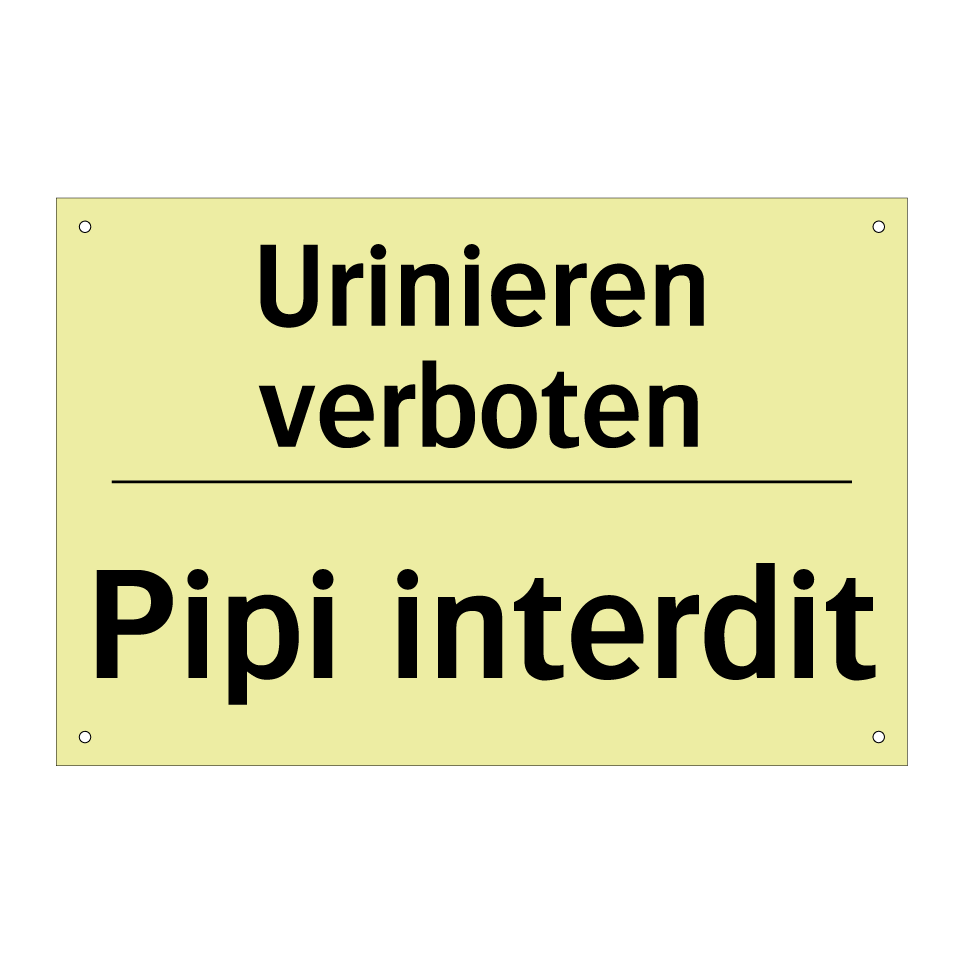Urinieren verboten - Pipi interdit