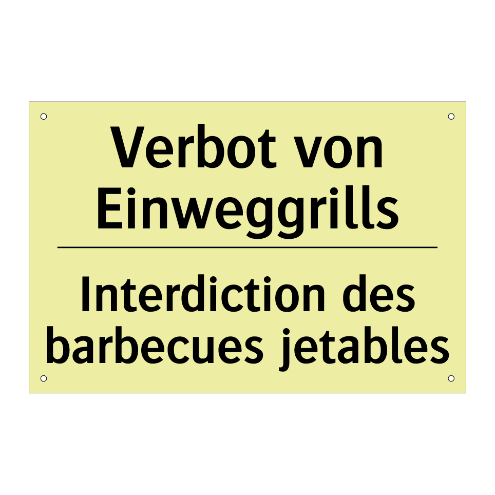 Verbot von Einweggrills - Interdiction des barbecues jetables /.../
