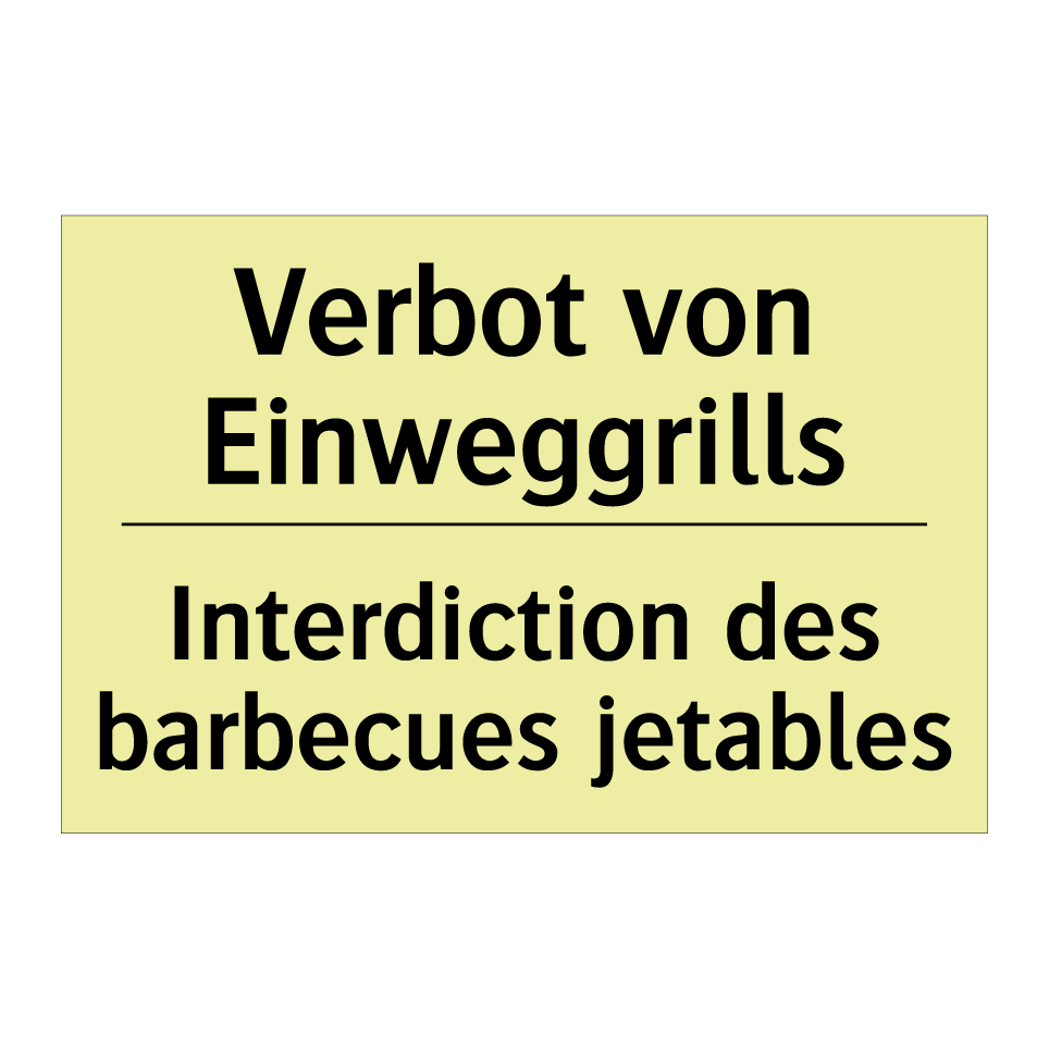 Verbot von Einweggrills - Interdiction des barbecues jetables /.../
