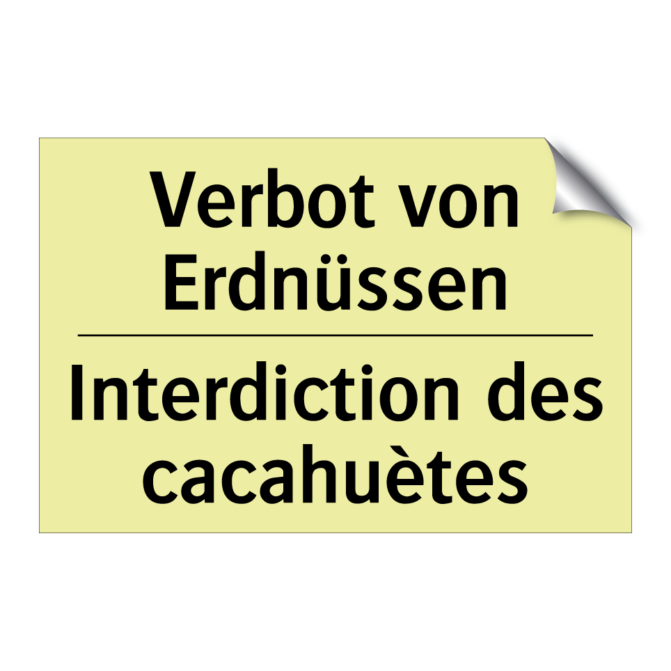 Verbot von Erdnüssen - Interdiction des cacahuètes