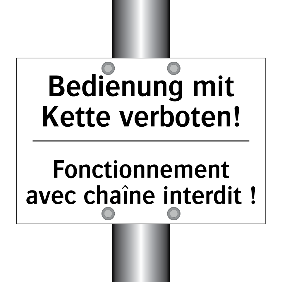 Bedienung mit Kette verboten! - Fonctionnement avec chaîne interdit /.../