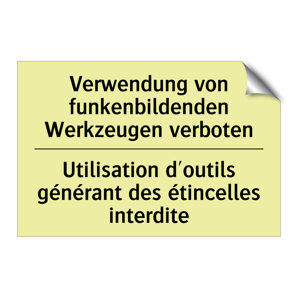 Verwendung von funkenbildenden /.../ - Utilisation d'outils générant /.../