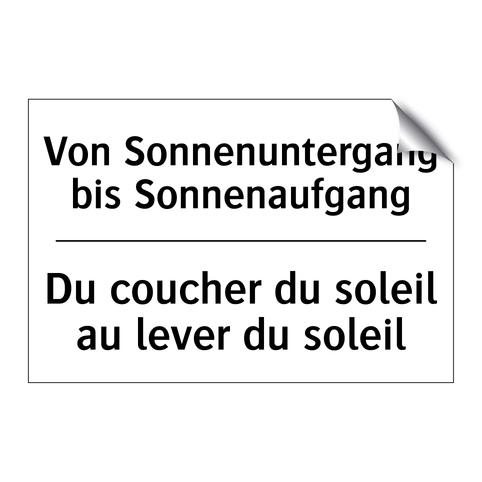 Von Sonnenuntergang bis Sonnenaufgang /.../ - Du coucher du soleil au lever /.../
