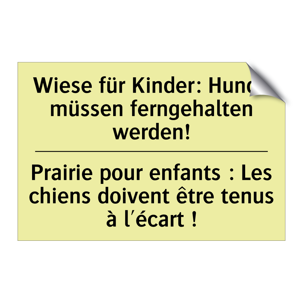 Wiese für Kinder: Hunde müssen /.../ - Prairie pour enfants : Les chiens /.../