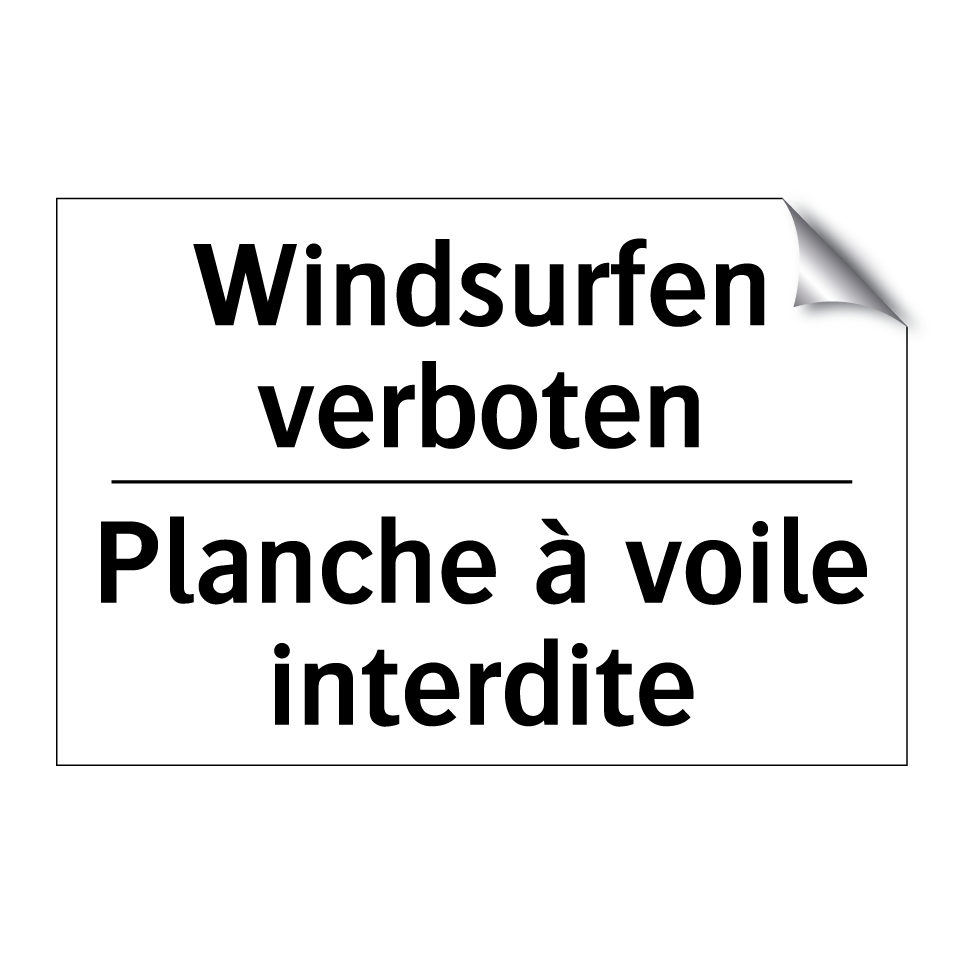 Windsurfen verboten - Planche à voile interdite