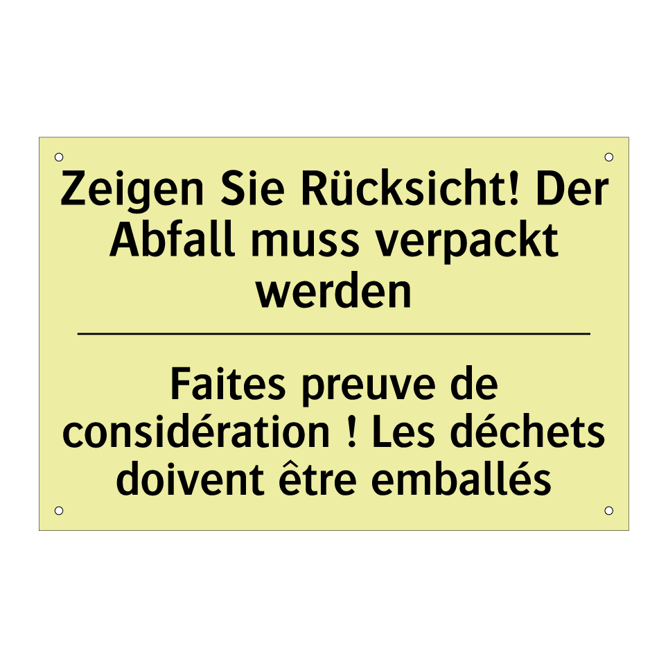 Zeigen Sie Rücksicht! Der Abfall /.../ - Faites preuve de considération /.../