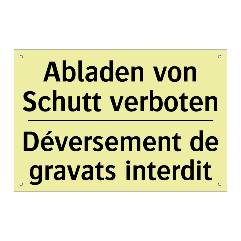 Abladen von Schutt verboten - Déversement de gravats interdit /.../