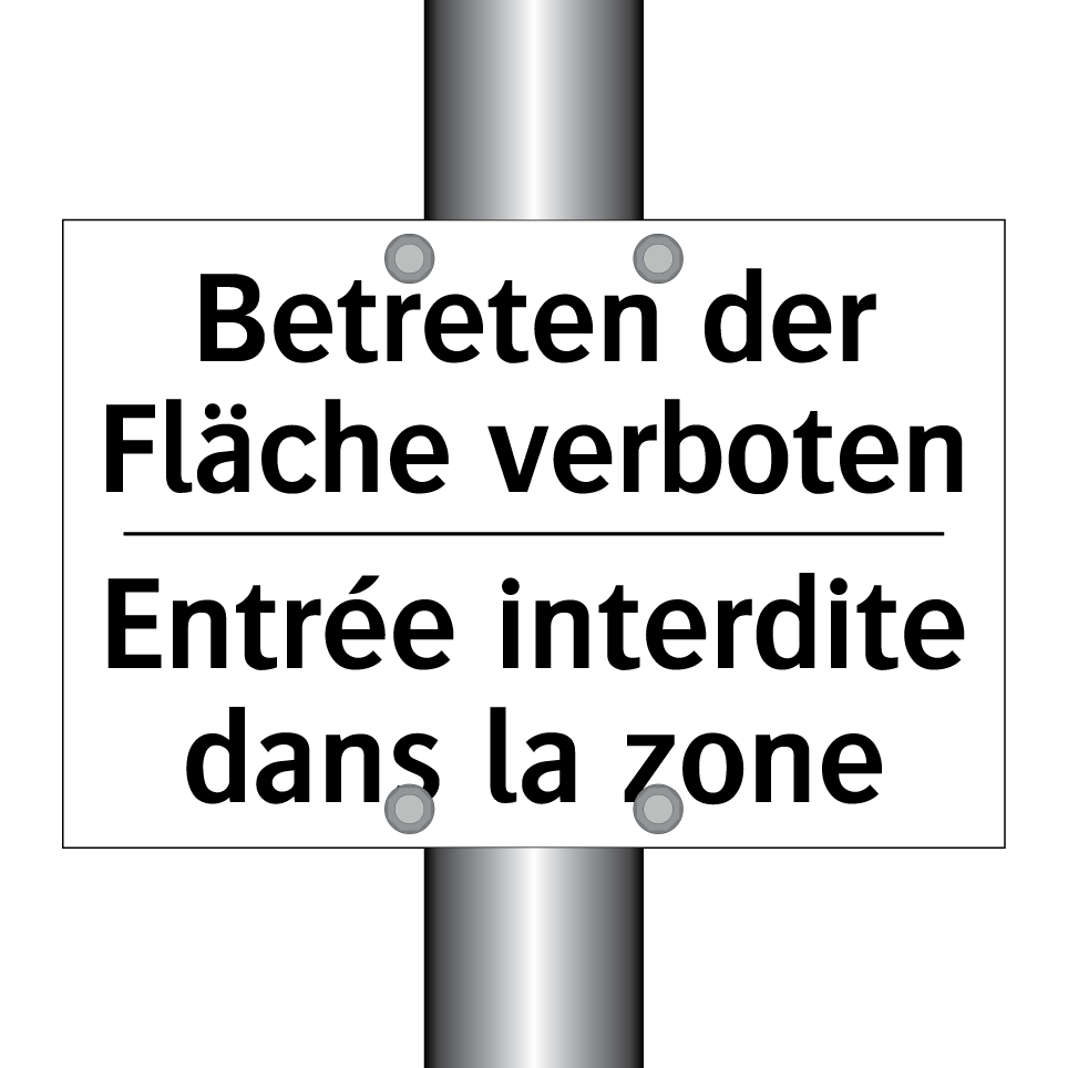Betreten der Fläche verboten - Entrée interdite dans la zone