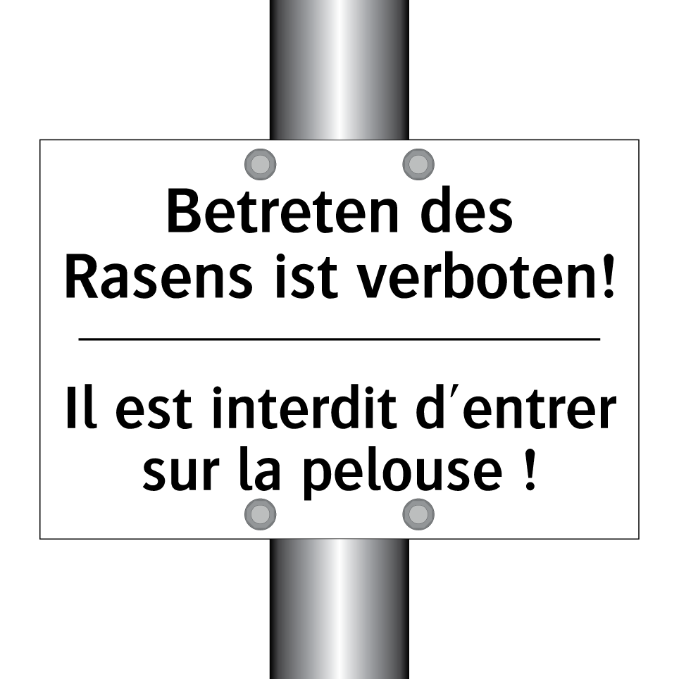 Betreten des Rasens ist verboten! /.../ - Il est interdit d'entrer sur la /.../