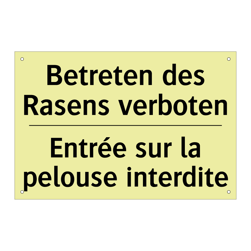Betreten des Rasens verboten - Entrée sur la pelouse interdite /.../