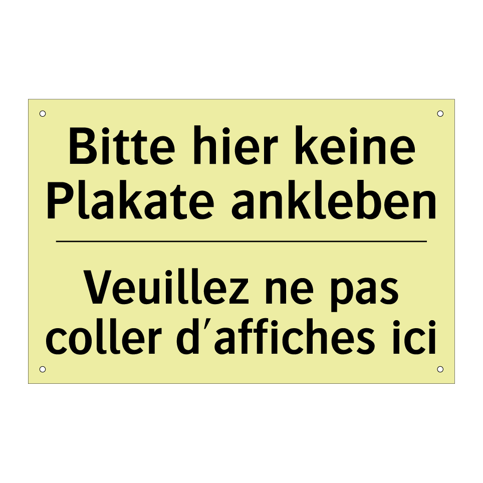 Bitte hier keine Plakate ankleben /.../ - Veuillez ne pas coller d'affiches /.../