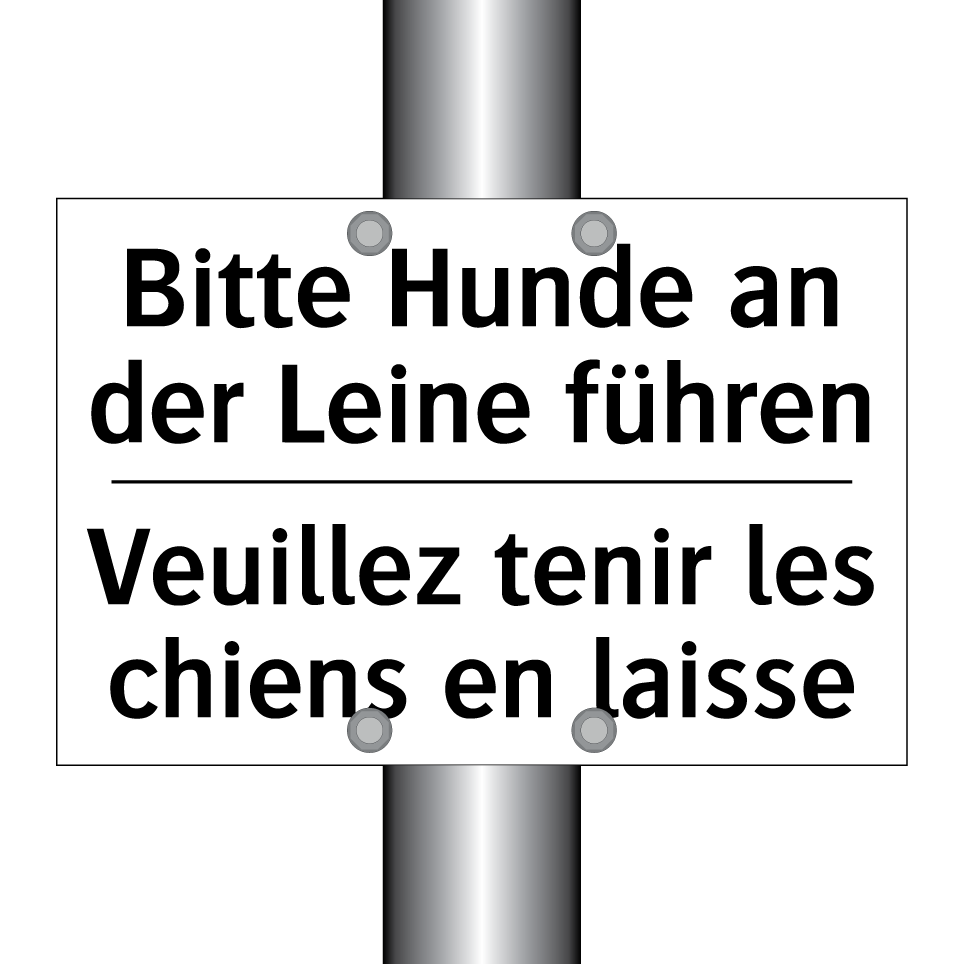 Bitte Hunde an der Leine führen /.../ - Veuillez tenir les chiens en laisse /.../