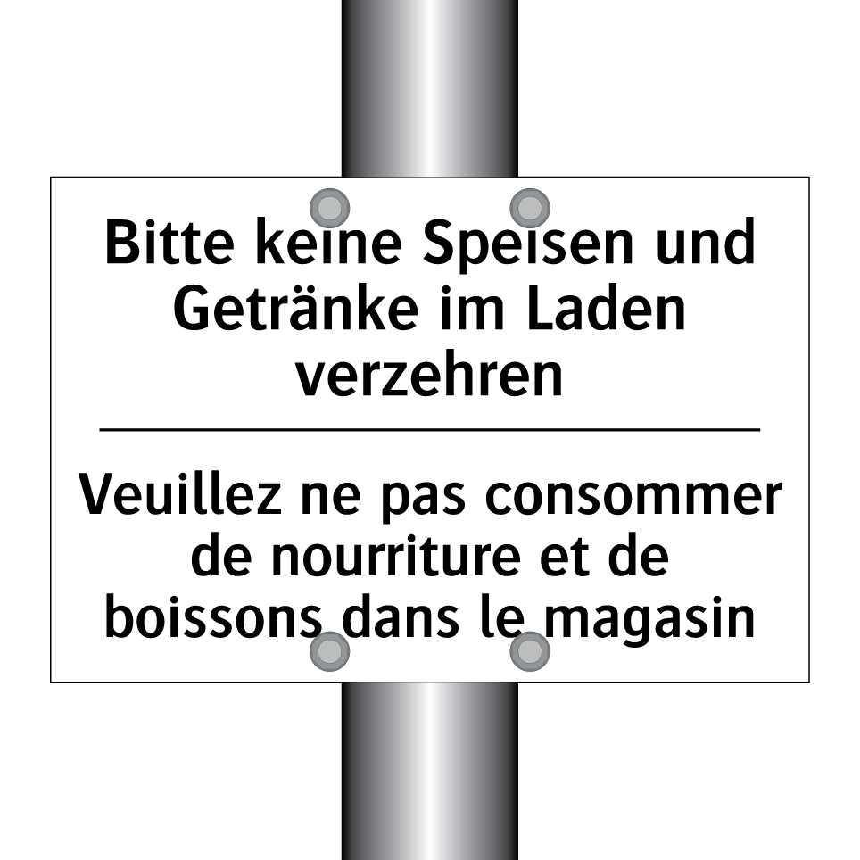Bitte keine Speisen und Getränke /.../ - Veuillez ne pas consommer de nourriture /.../