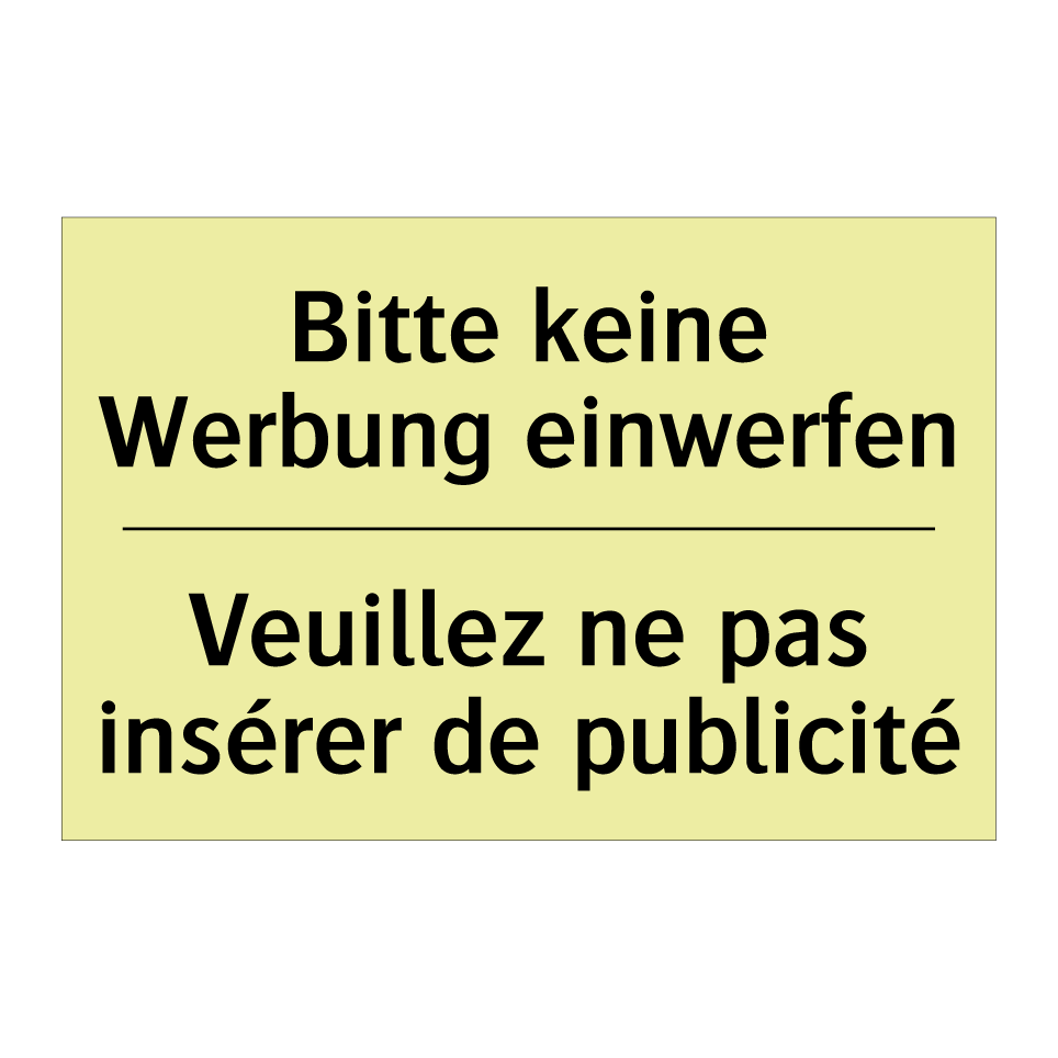 Bitte keine Werbung einwerfen - Veuillez ne pas insérer de publicité /.../
