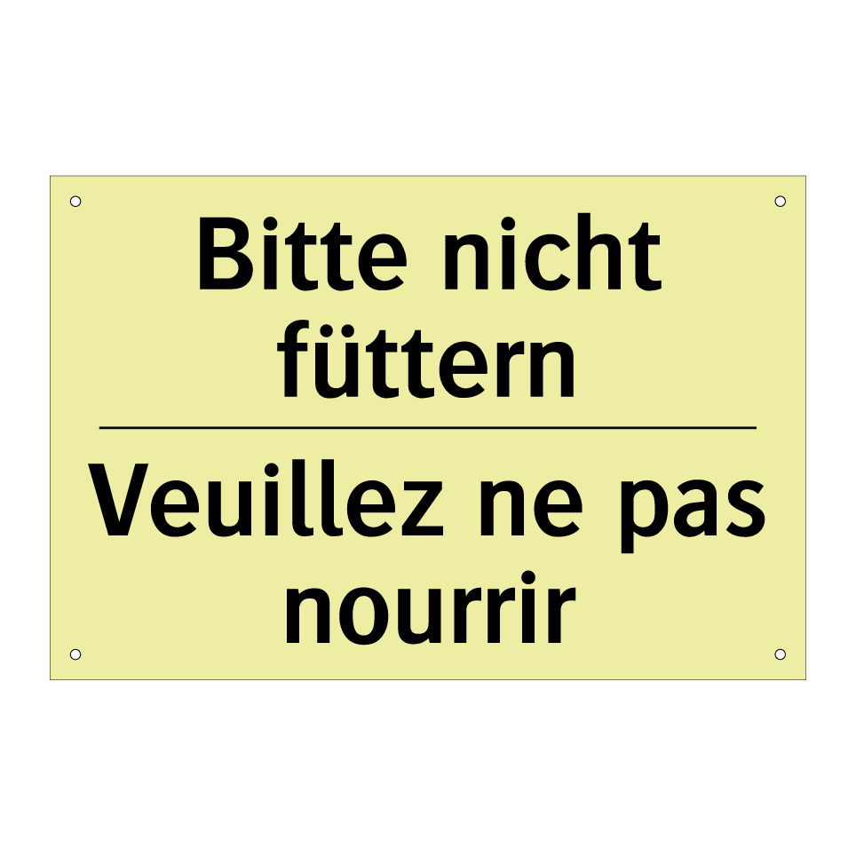Bitte nicht füttern - Veuillez ne pas nourrir