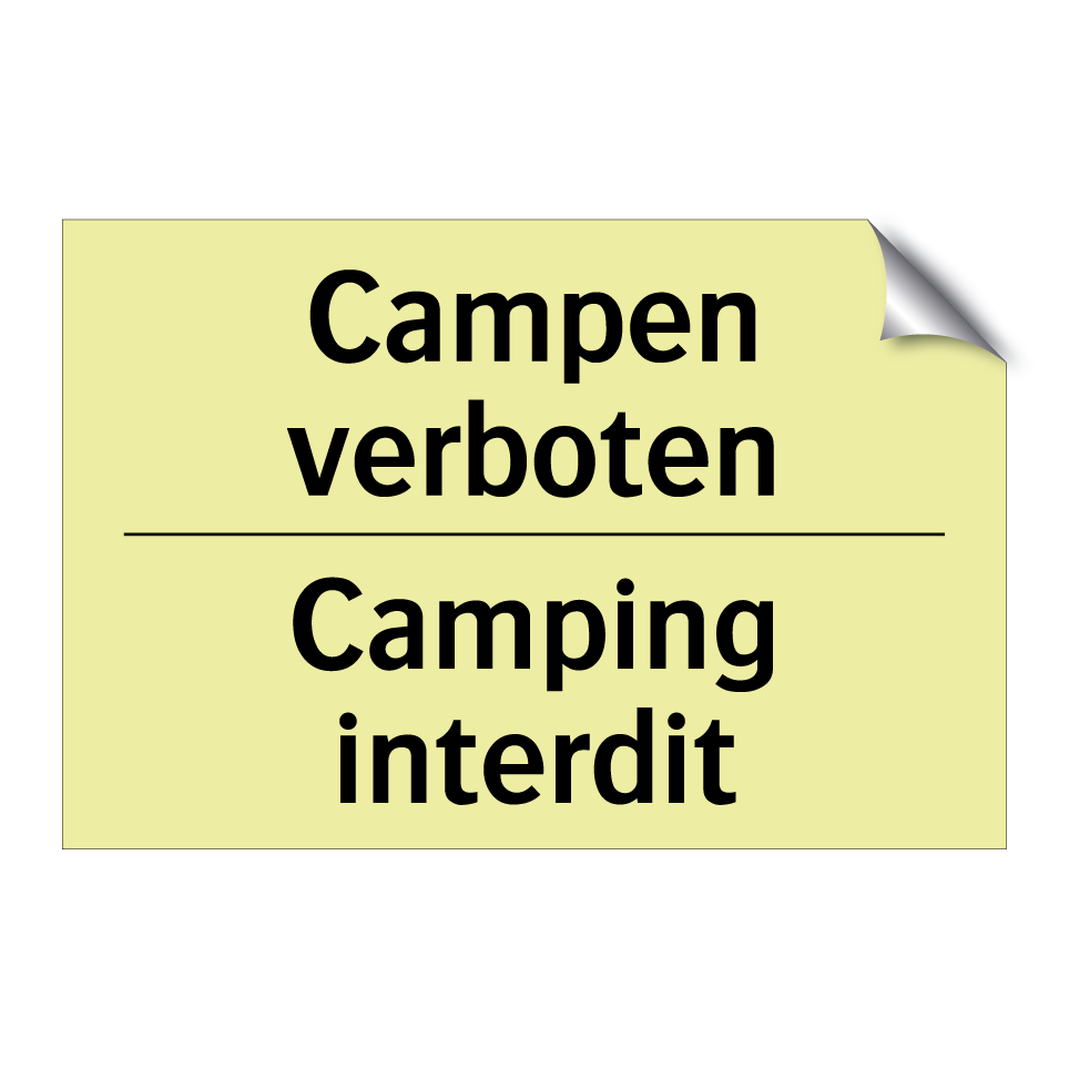Campen verboten - Camping interdit