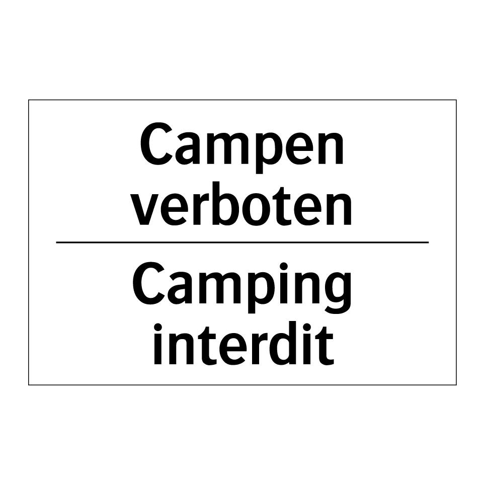 Campen verboten - Camping interdit