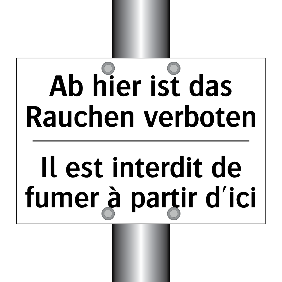 Ab hier ist das Rauchen verboten /.../ - Il est interdit de fumer à partir /.../