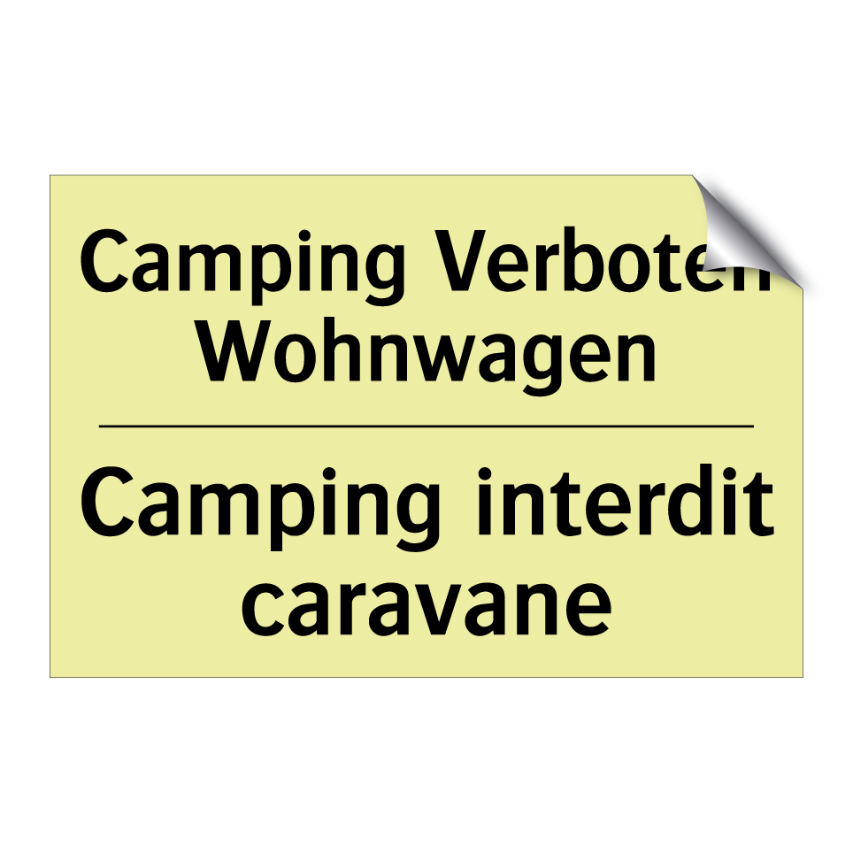 Camping Verboten Wohnwagen - Camping interdit caravane