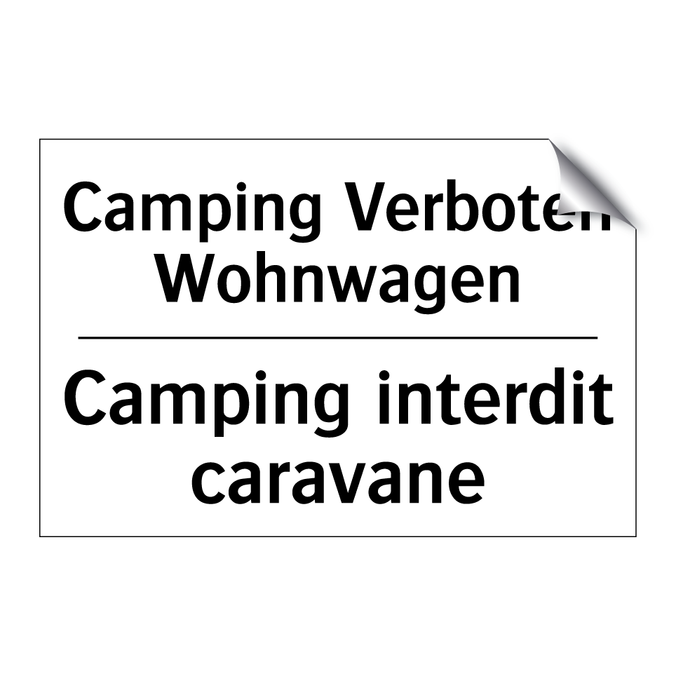 Camping Verboten Wohnwagen - Camping interdit caravane