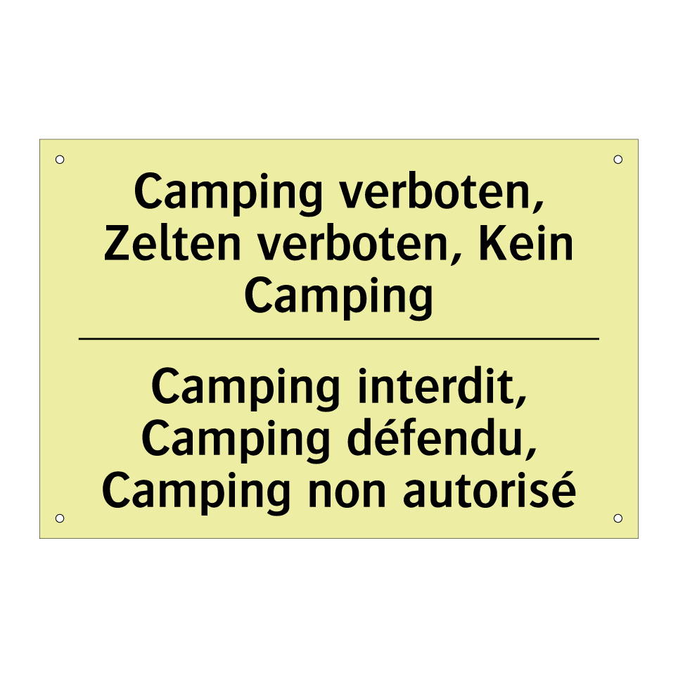 Camping verboten, Zelten verboten, /.../ - Camping interdit, Camping défendu, /.../