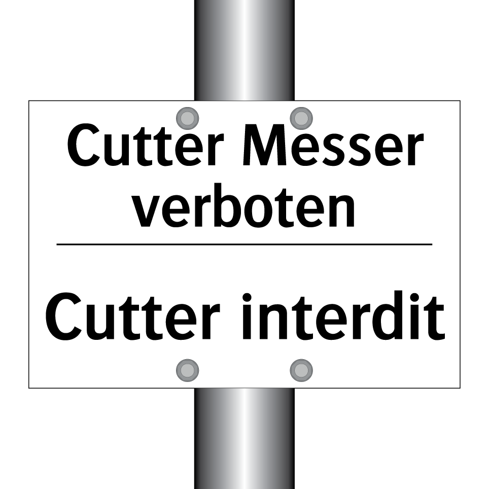Cutter Messer verboten - Cutter interdit